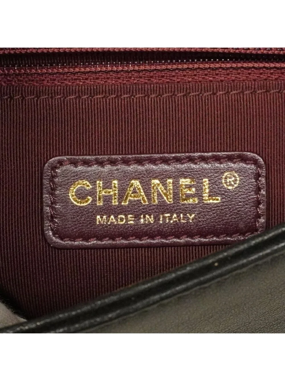 Chanel Shoulder Bag Mademoiselle Leather Black Gold